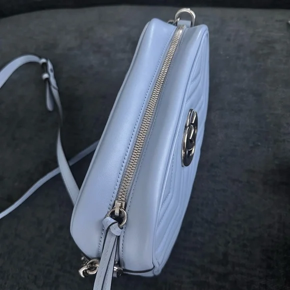 Gucci Light Blue Chevron Crossbody Bag - Picture 3 of 4